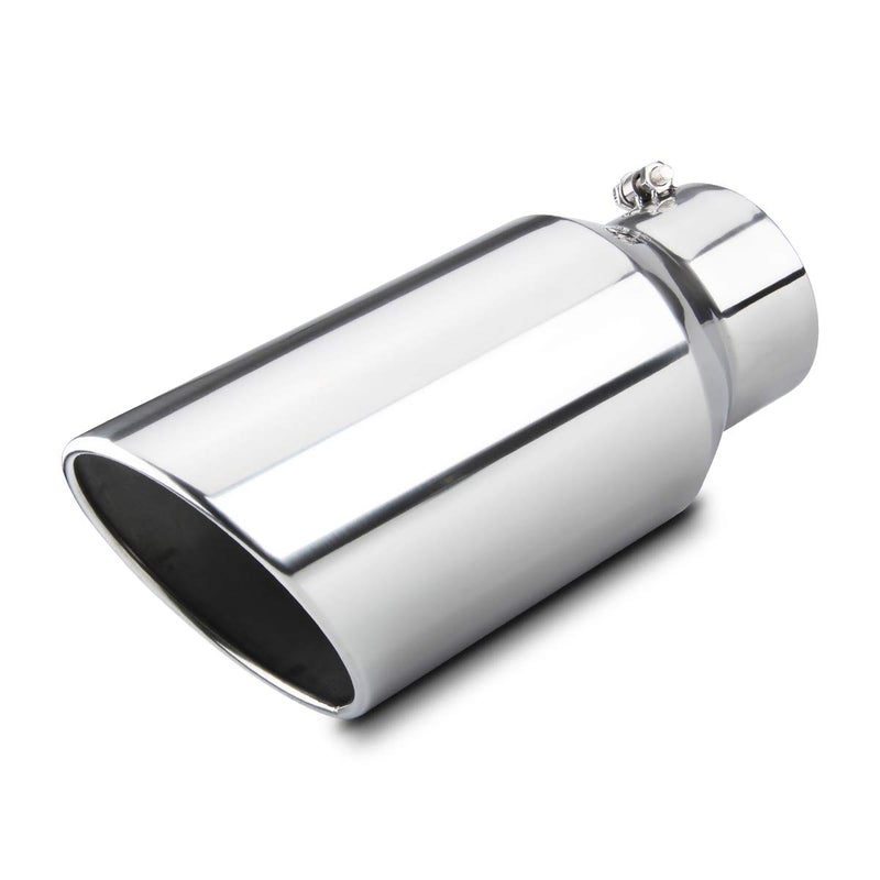 LCGP 5" inlet Universal Diesel Truck Exhaust Tip,Stainless Steel, 7" outlet,Polished, Bolt-On - Image 1